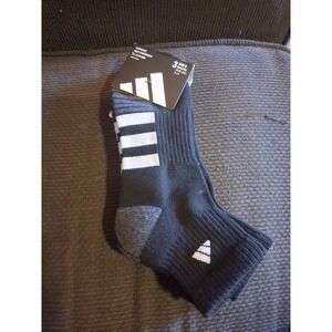 Adidas Mens 3 Pack Climacool Quarter Socks Black Grey White Shoe Size 6-12 NEW